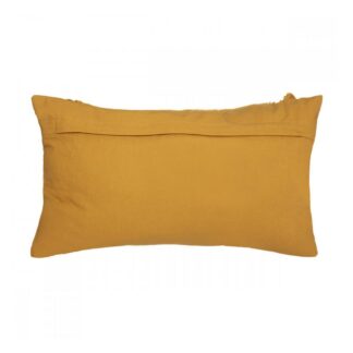 Podlouhlý žlutý polštář s třásněmi podlhovasty zlty vankus so strapcami 2 plantizia home Plantizia.cz