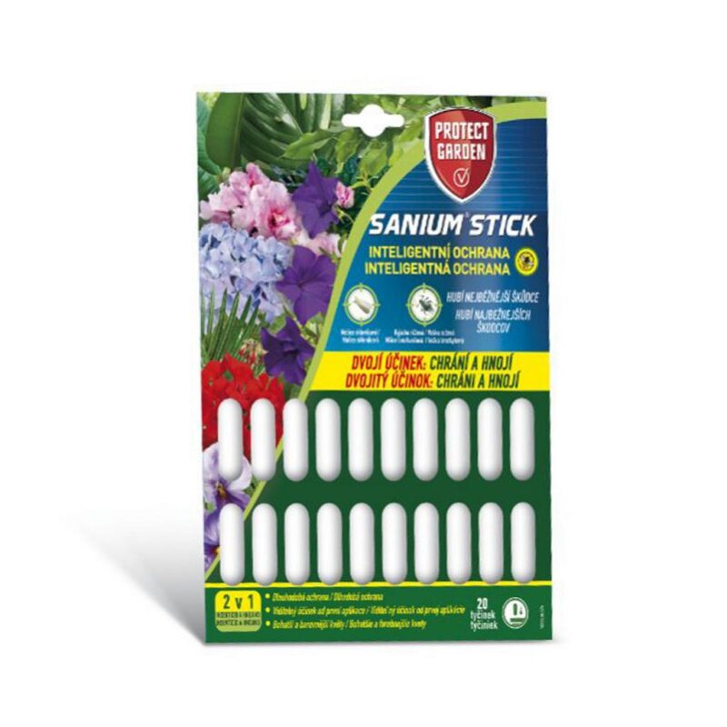 sanium stick insekticidní tyčinky s hnojivem proti skodcům voskům vlnatce puklicím molům