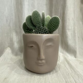 Květináč tvářička Bela beige crepnik tvarička bezovy květinac s tvarou