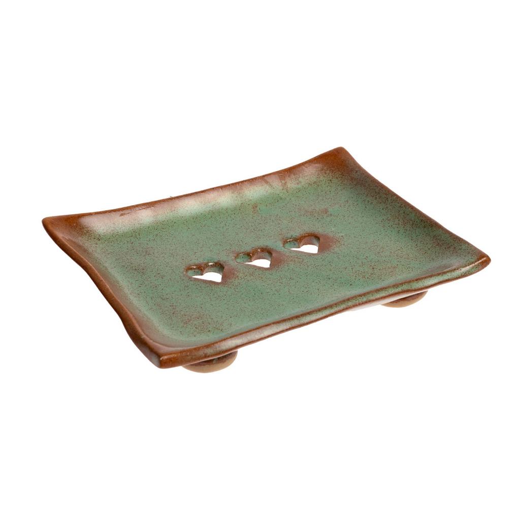 Musk – Keramická mýdlenka zelená musk keramická mýdelnická zelena se srdíčky ucně vyrobena na slovensku