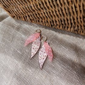 Handmade náušnice Begonia Maculata pink