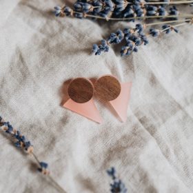 Handmade náušnice Trojúhelníky střední pink