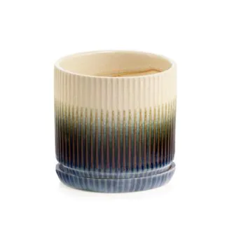 Keramicky květináč s podmiskou Blue Horizon 13 cm