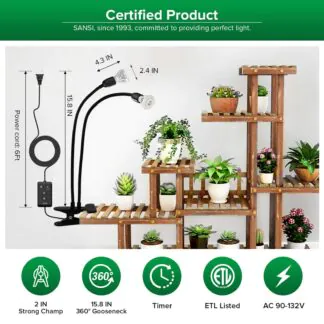 Růstové svítidlo SANSI LED GROW LIGHT 20W Růstové svítidlo SANSI LED GROW LIGHT 20W