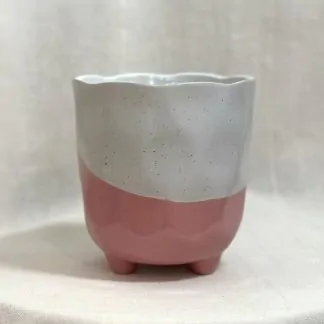 květináč na nožičkách ruzovy blush