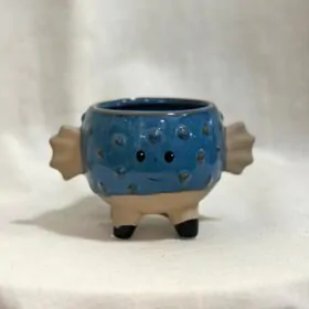 Květináč zvířátko čtverzubec modrý 6 cm