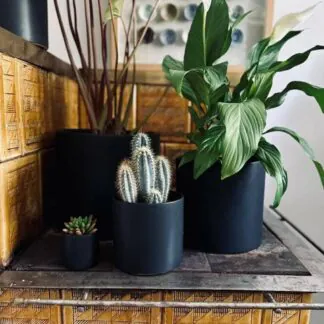 Keramický květináč Cylindr matný černý