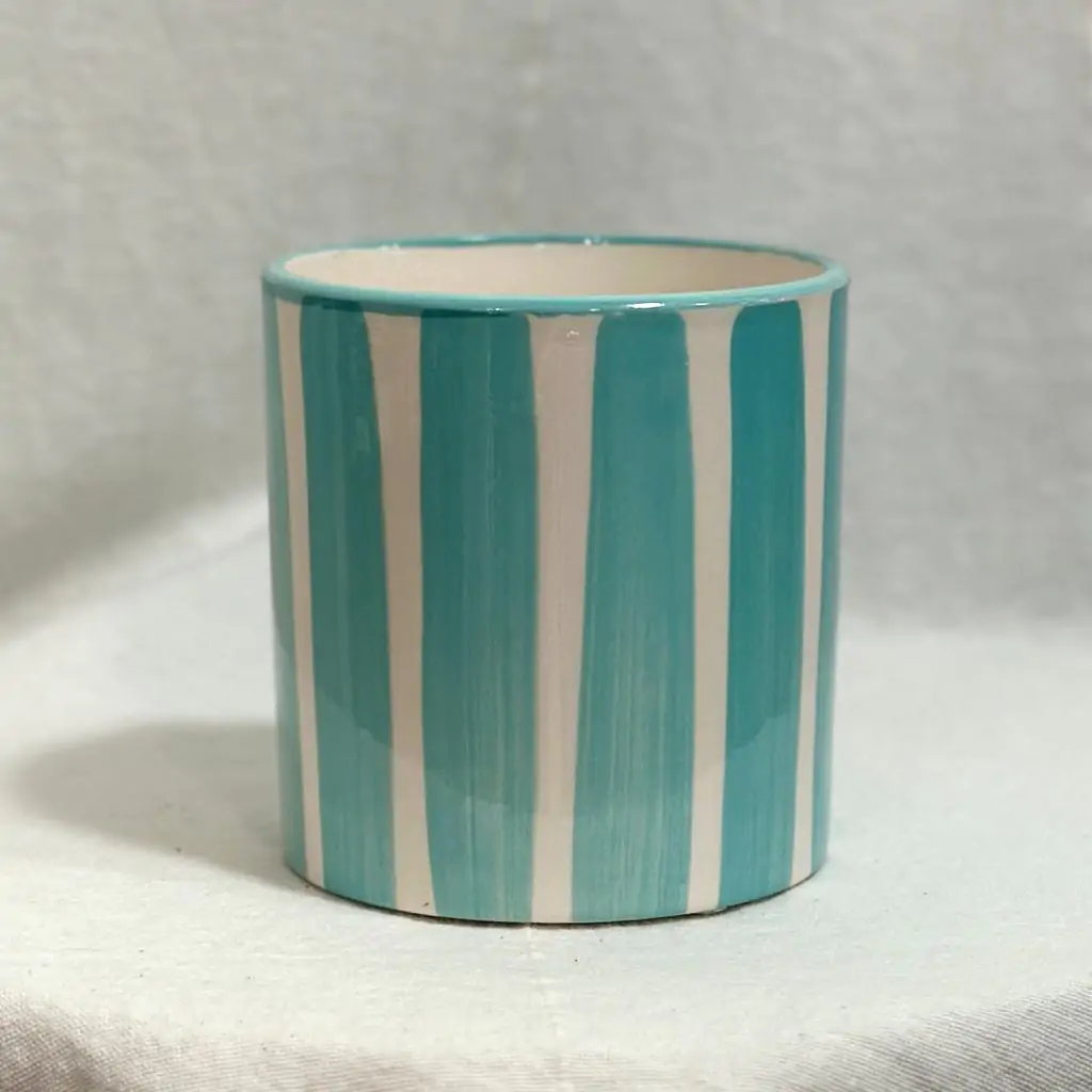 Dekorační květináč Linea turquoise dekoracni kvetinac modry