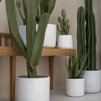 Květináč Charlie white washed kvetinac charlie white washed bily betonovy keramicky