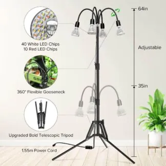 Růstové svítidlo na stojanu SANSI LED GROW LIGHT 120W Růstové svítidlo na stojanu SANSI LED GROW LIGHT 120W pokojove rostliny