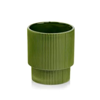 keramicky kvetinac zeleny leskly na pokojovky