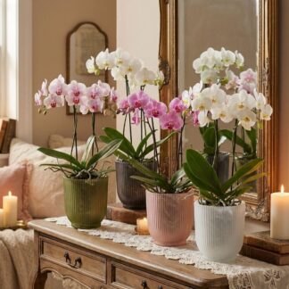 Dekorační skleněný květináč na orchideje bílý 13 cm skleneny kvetinac na orchideje obal na orchidey