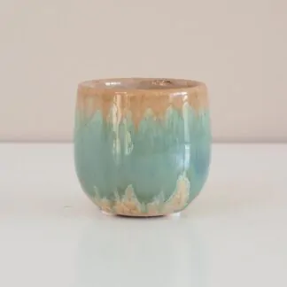 oblý dekorativní crepník květináč barevný tyrkysový plantizia