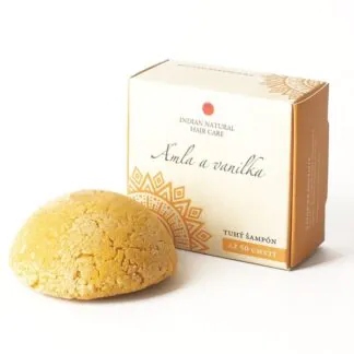 indian natural tuhý sampon pro suše a poškozené vlasy amla a vanilka přírodní sampon