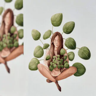 Botanická ilustrace Sama s pileou