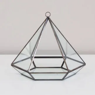 skleněné vitrazové terarium florarium velký diamant plantize